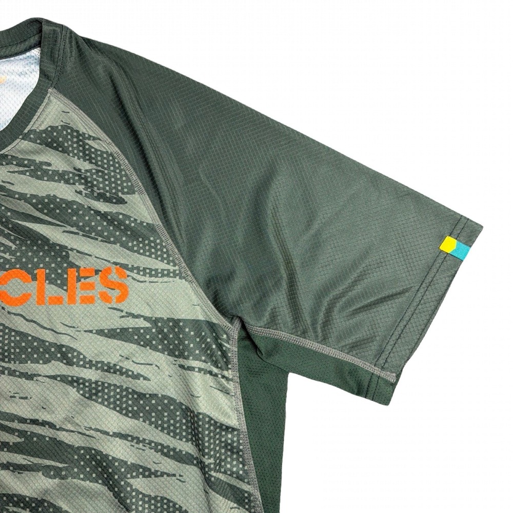 Yeti Cycles MTB Jersey Mens Large Sage Green Tiger Stripe Camo Trail Cycling Tee - Picture 4 of 12